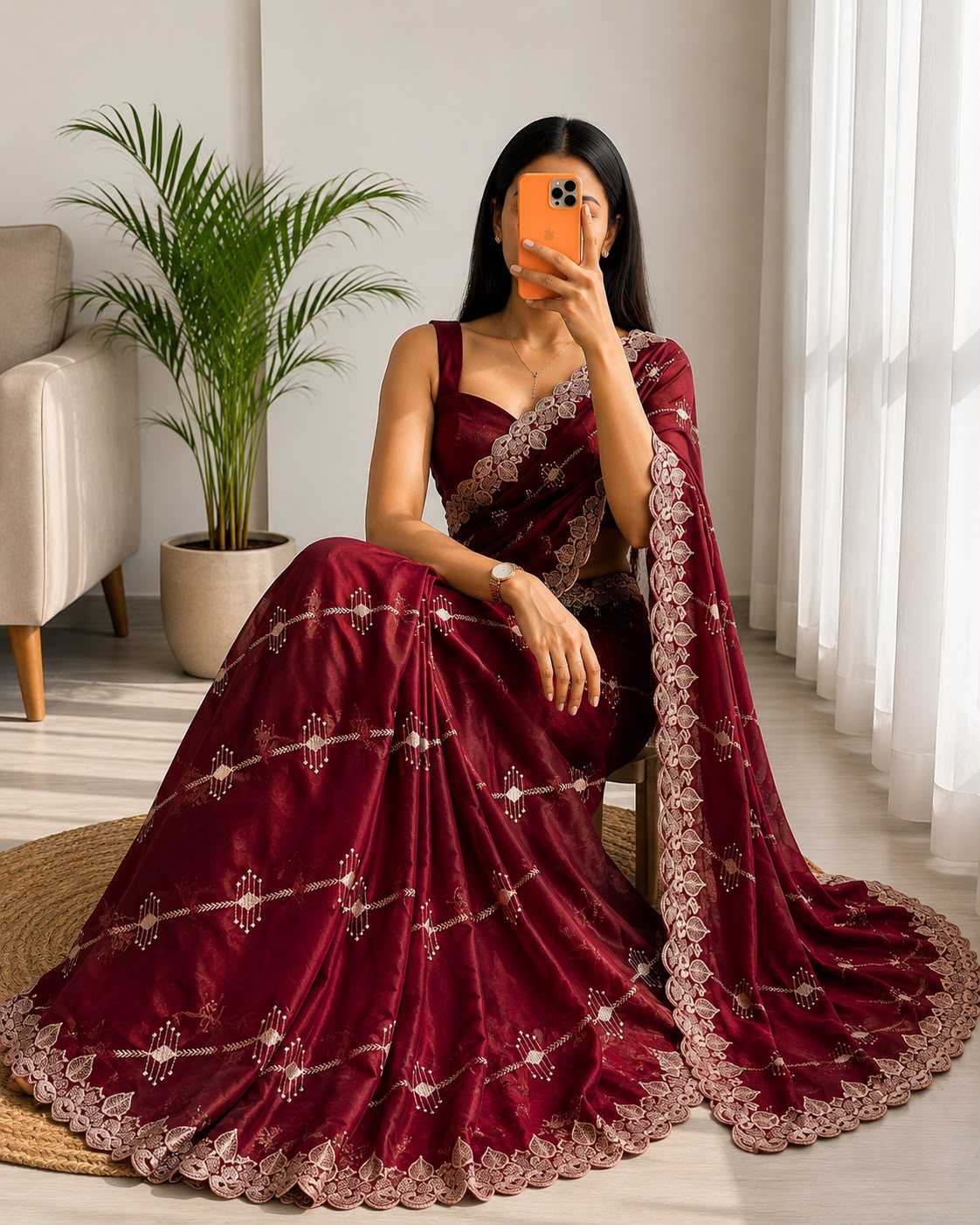 Jayanika Space Silk Zari Border Saree