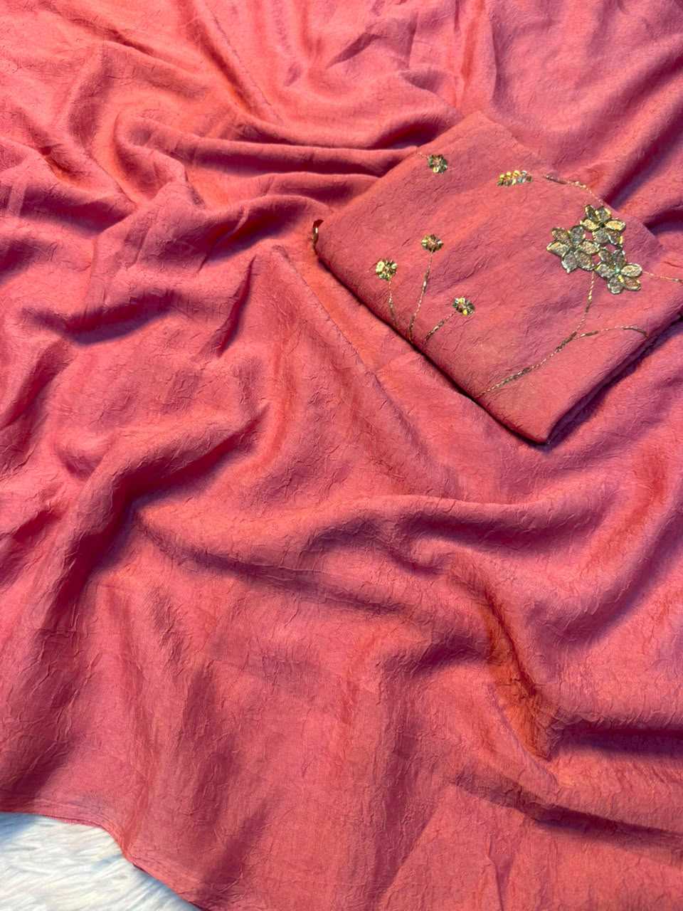 Karunika Crush Silk Designer Saree
