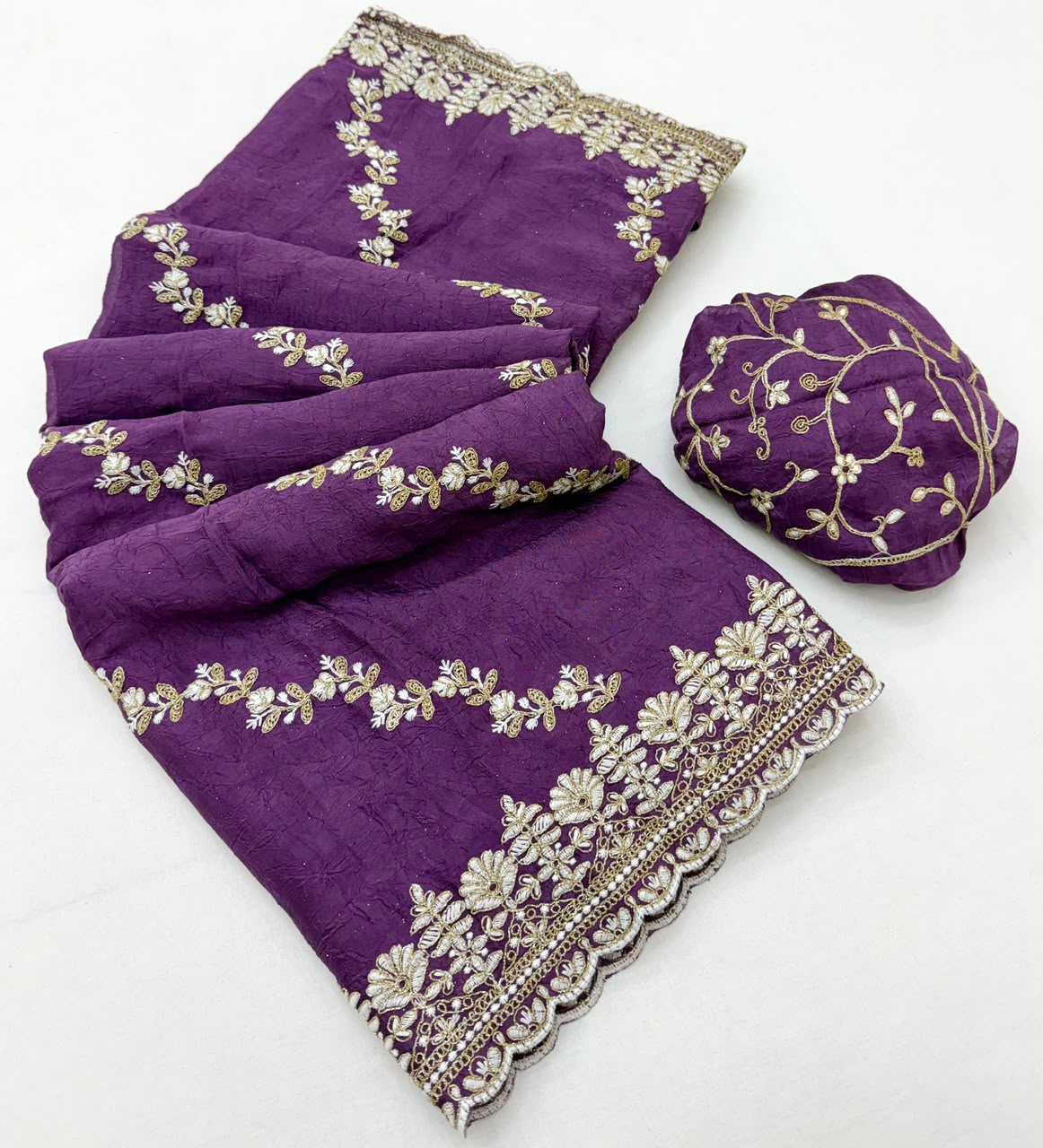 Crush Silk Designer Saree