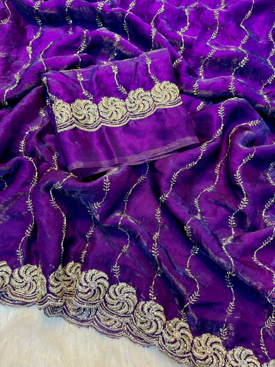 Space Silk Brocade Saree