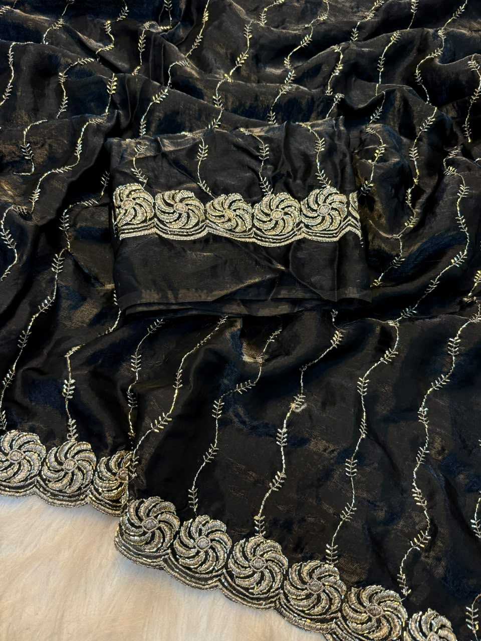 Space Silk Brocade Saree