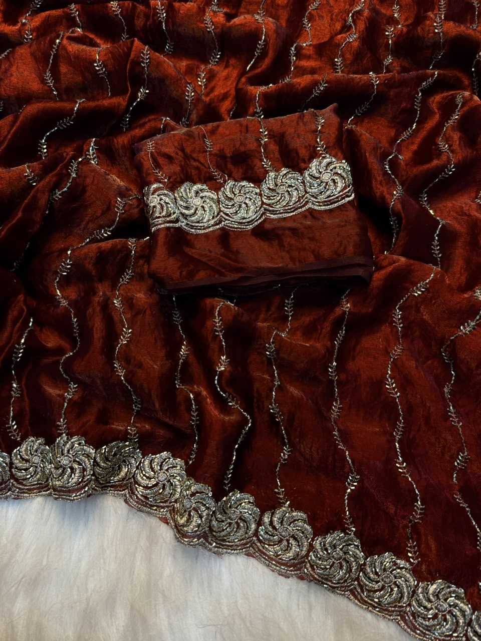 Space Silk Brocade Saree