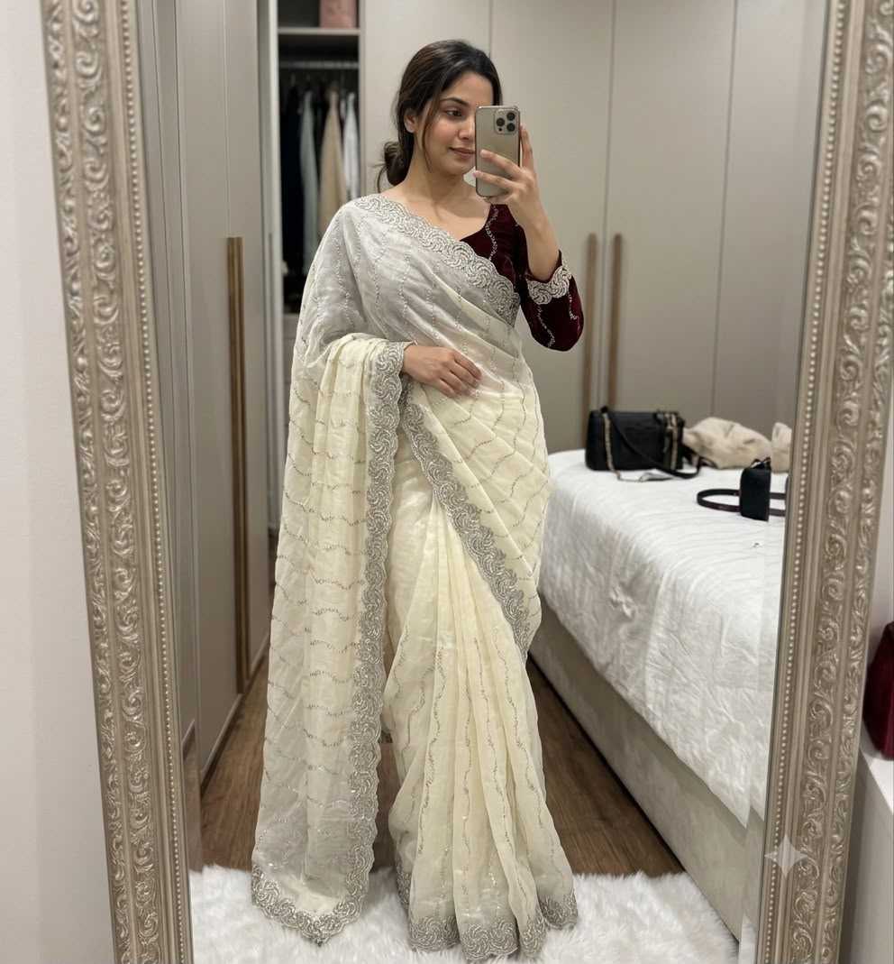 Space Silk Brocade Saree