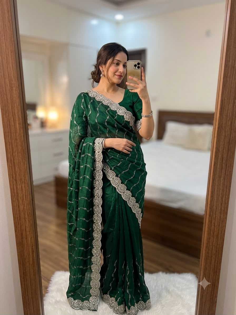 Space Silk Brocade Saree