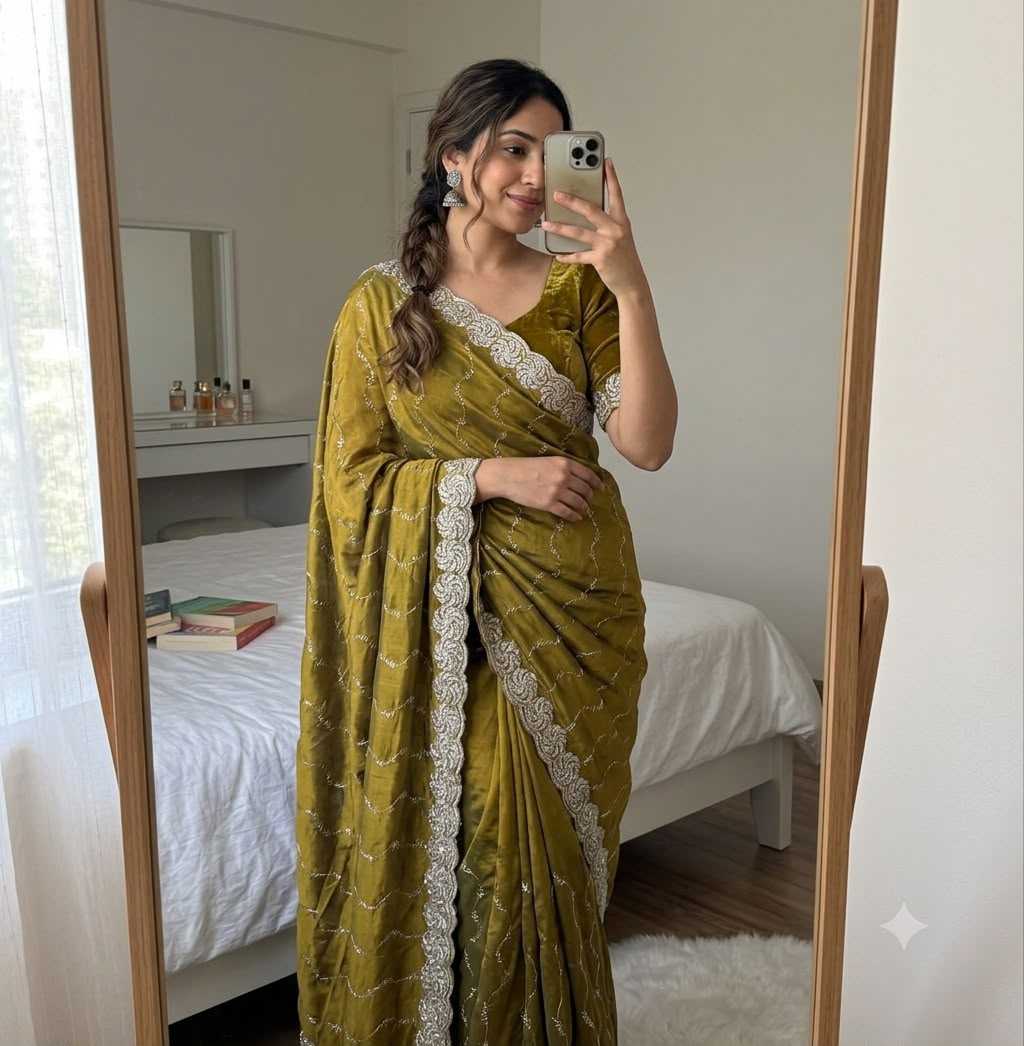 Space Silk Brocade Saree