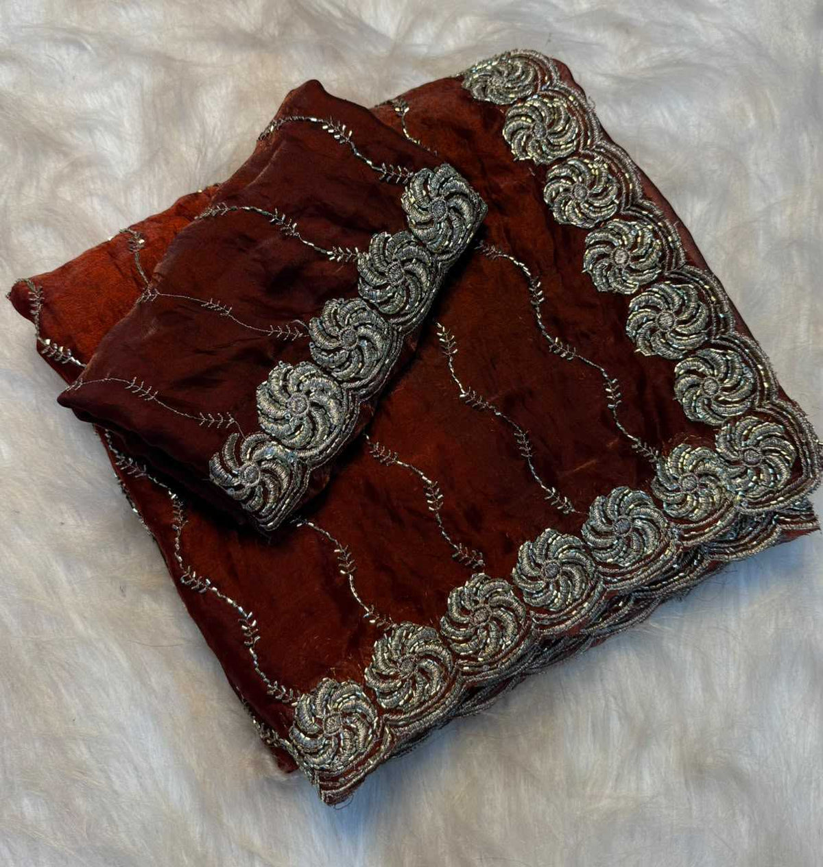 Space Silk Brocade Saree