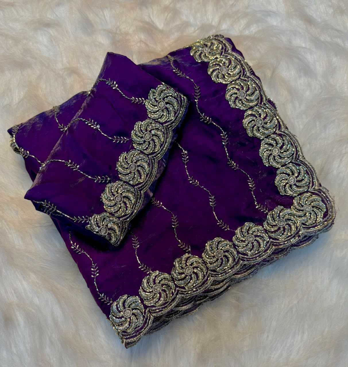 Space Silk Brocade Saree