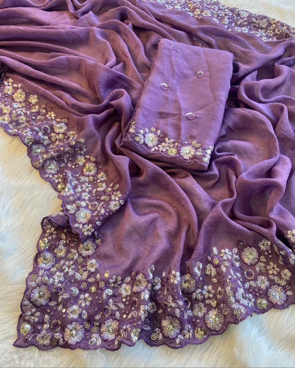 Crush Silk Designer Saree