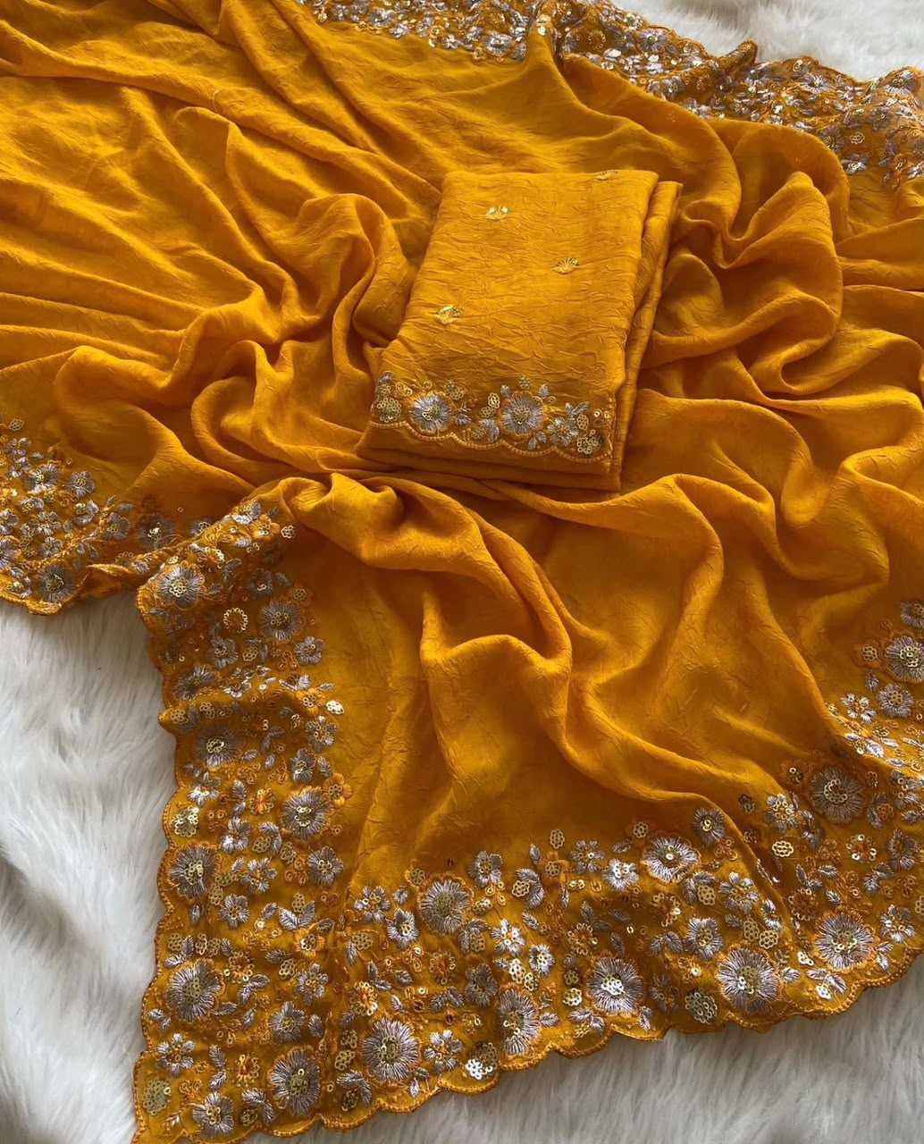 Crush Silk Designer Saree