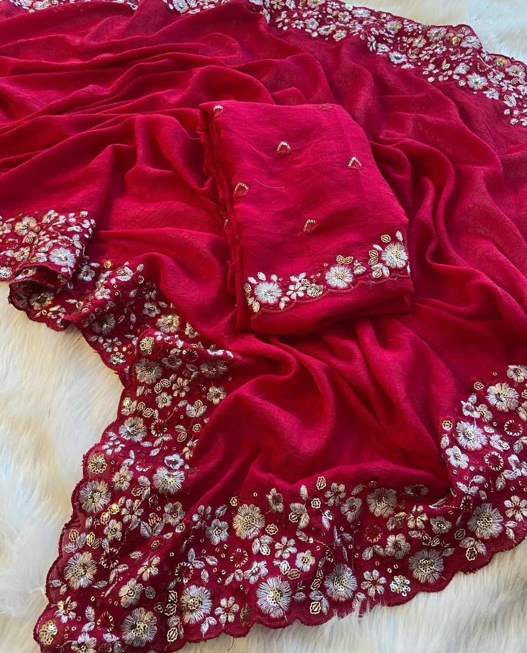 Crush Silk Designer Saree