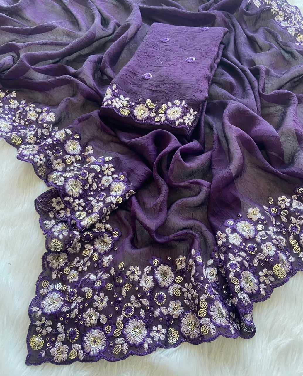 Crush Silk Designer Saree