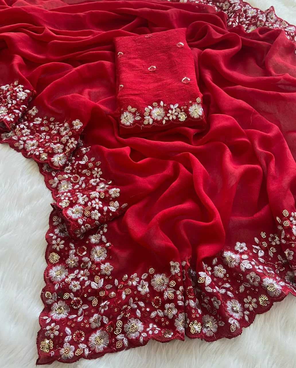 Crush Silk Designer Saree