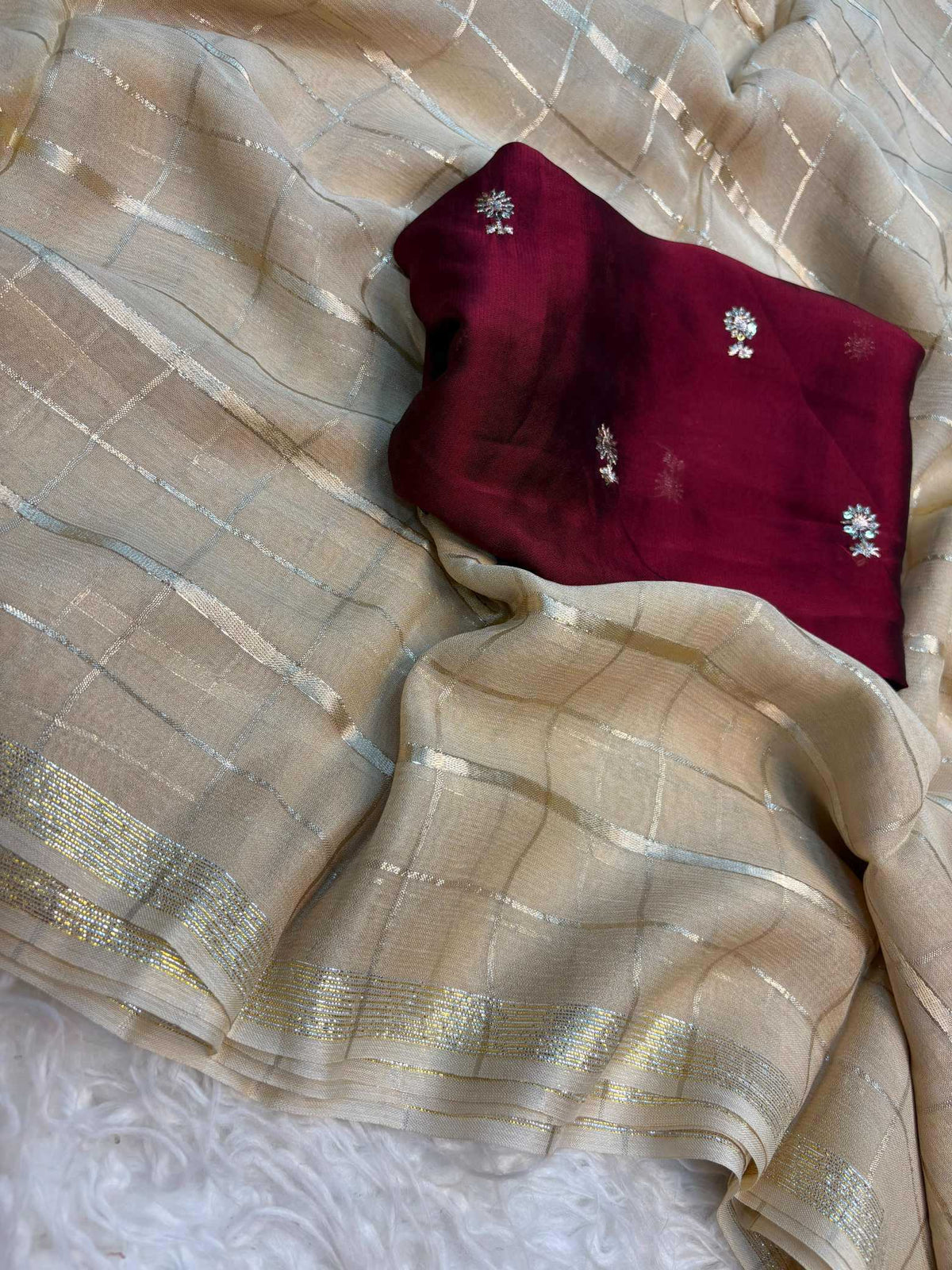 Pure Viscos Georgette Saree