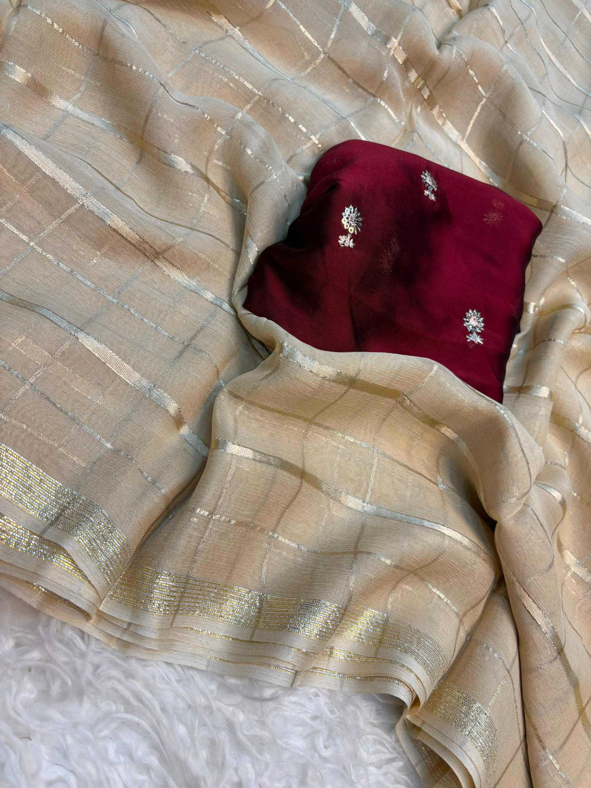 Pure Viscos Georgette Saree