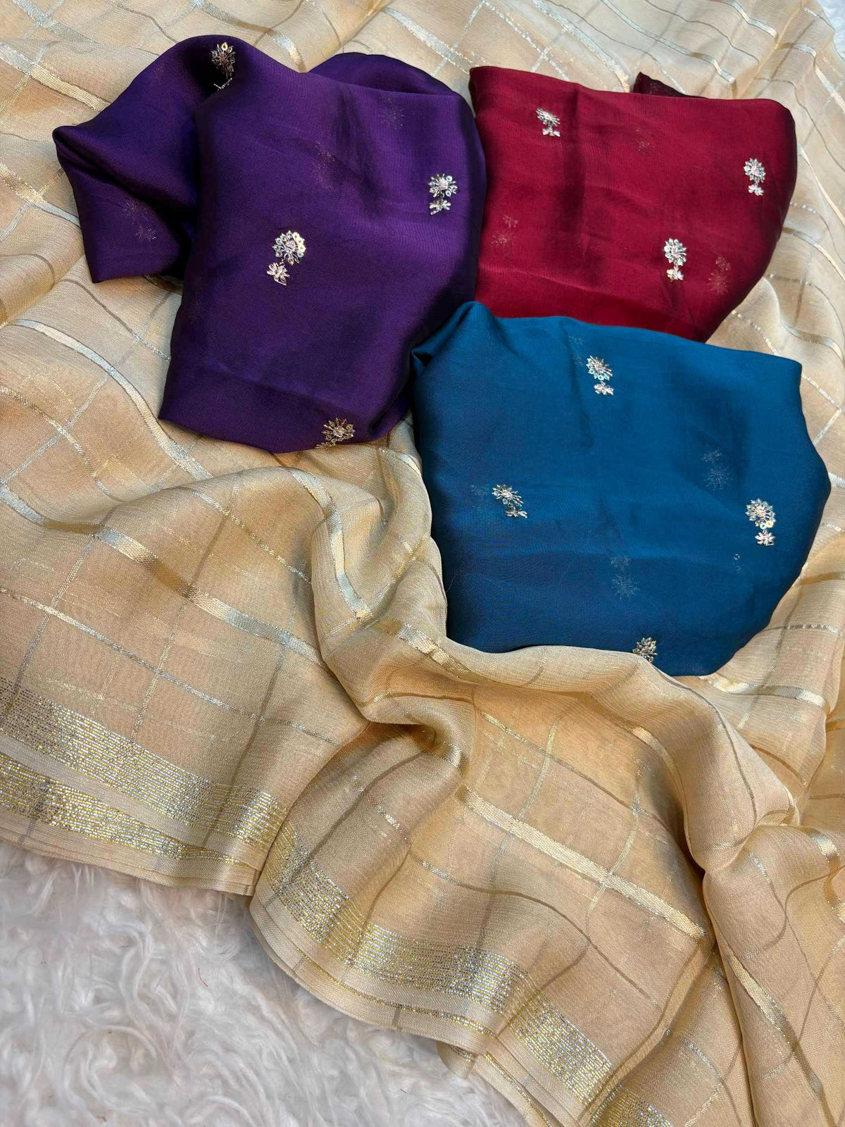 Pure Viscos Georgette Saree