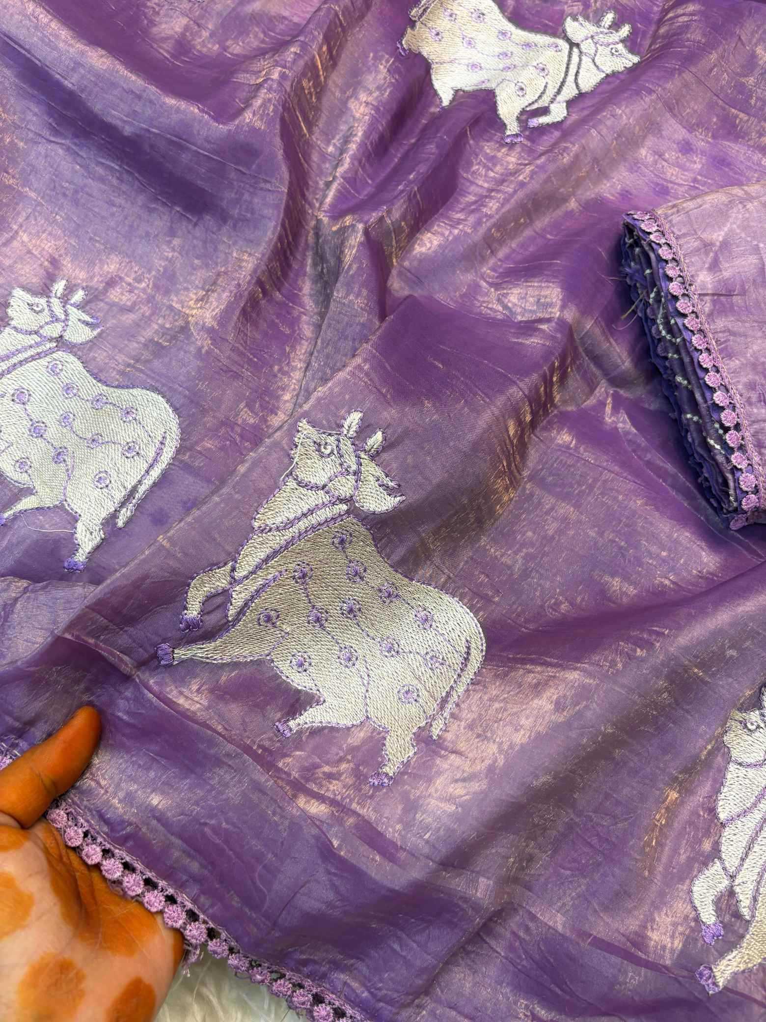 Soft Gold Crush Designer Saree