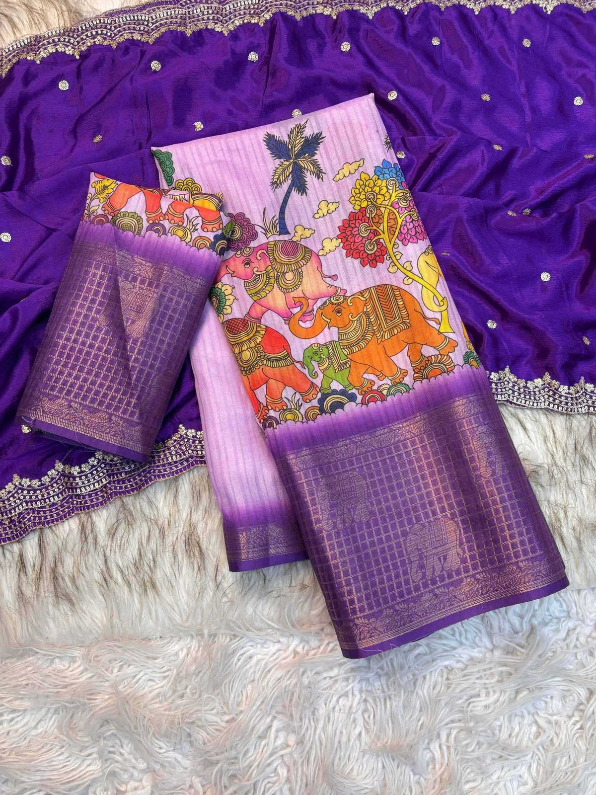 Damayanti Tussar Silk Printed Saree