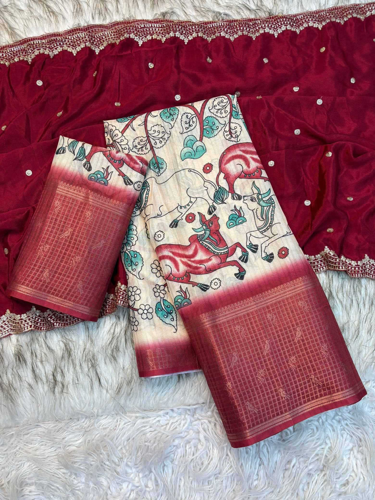 Damayanti Tussar Silk Printed Saree