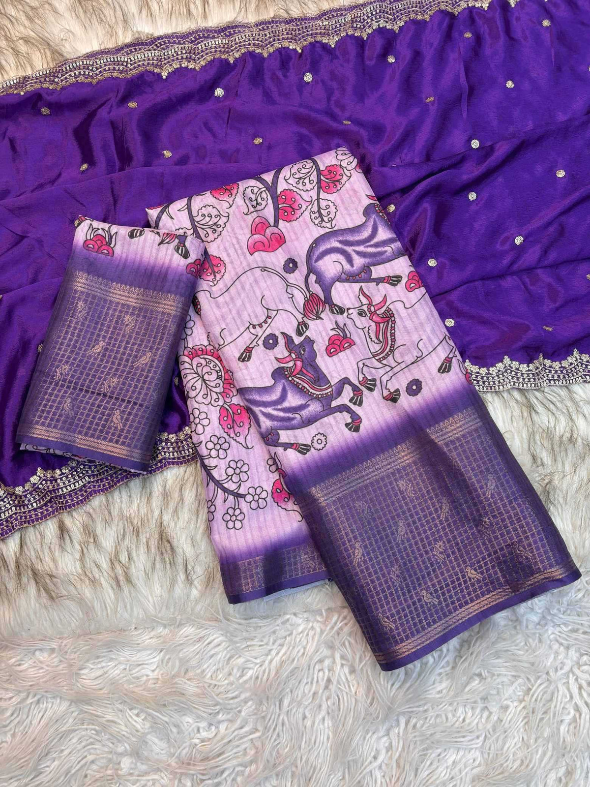 Damayanti Tussar Silk Printed Saree