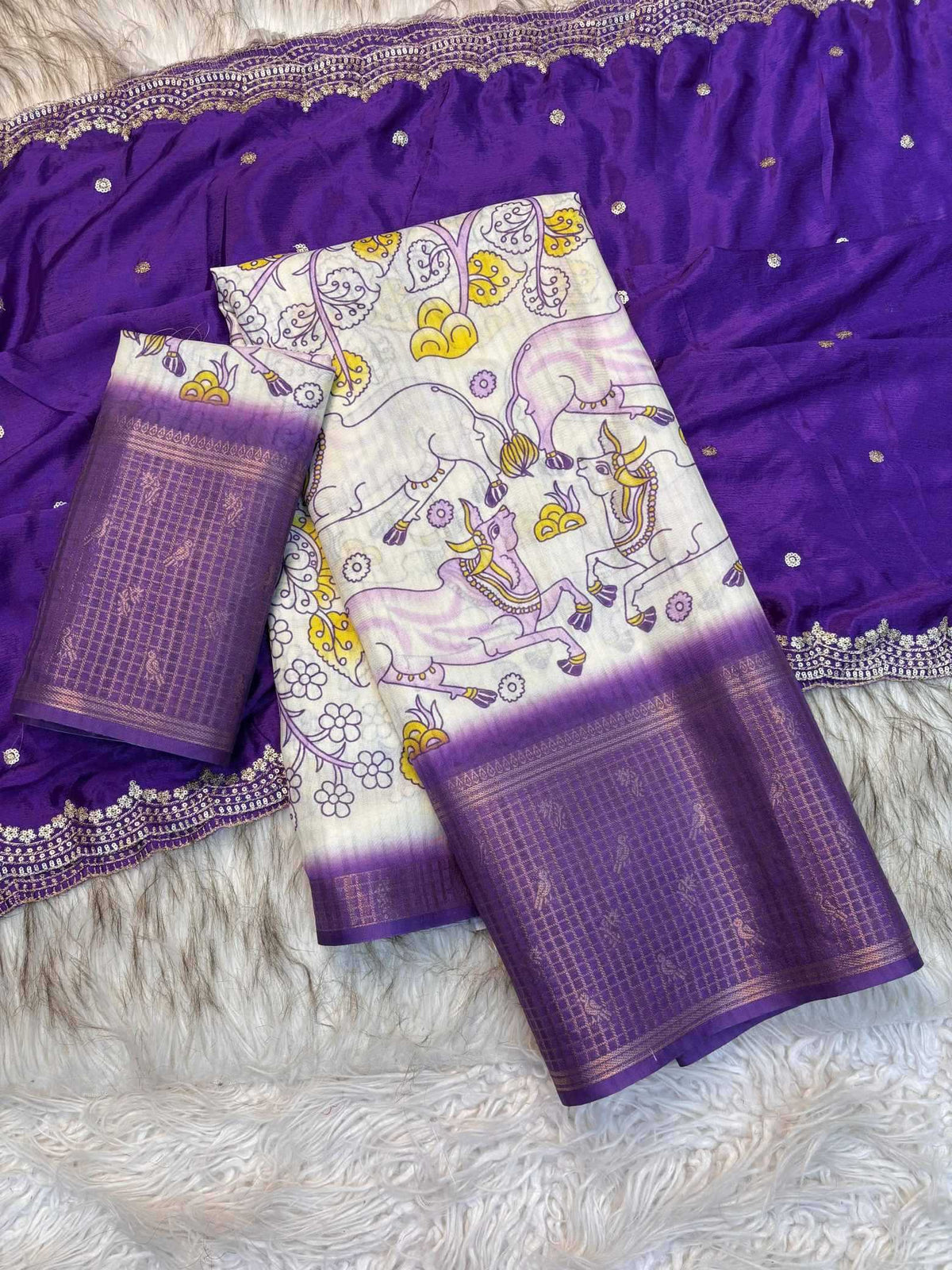 Damayanti Tussar Silk Printed Saree