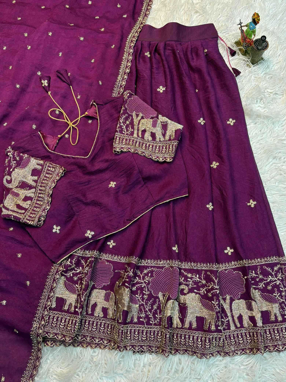 Elephant Half Crunchi Designer Lehenga