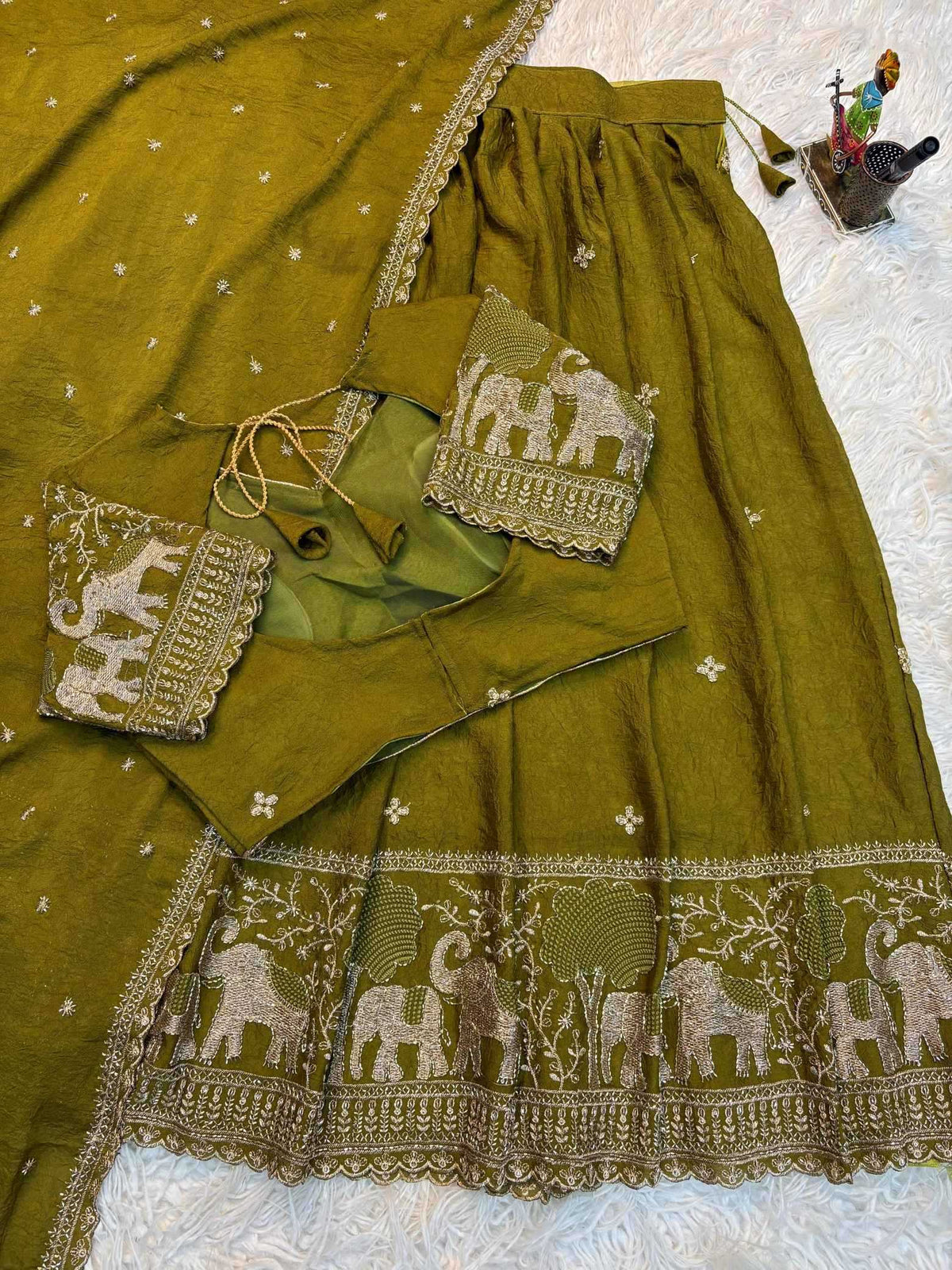 Elephant Half Crunchi Designer Lehenga