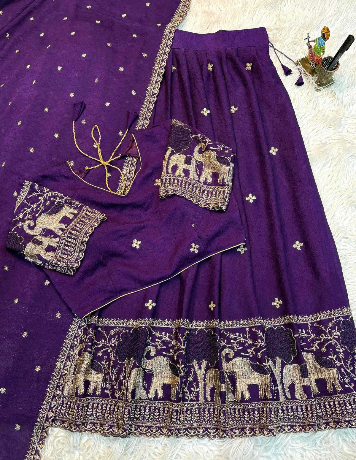 Elephant Half Crunchi Designer Lehenga