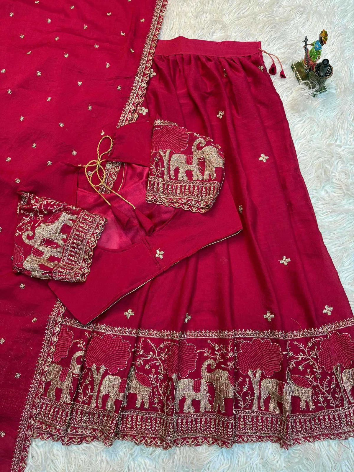 Elephant Half Crunchi Designer Lehenga