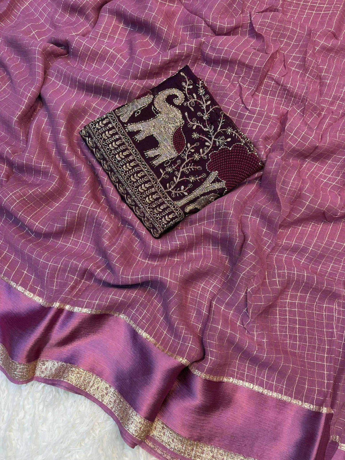 Epic Chex Pure Viscos Designer Saree