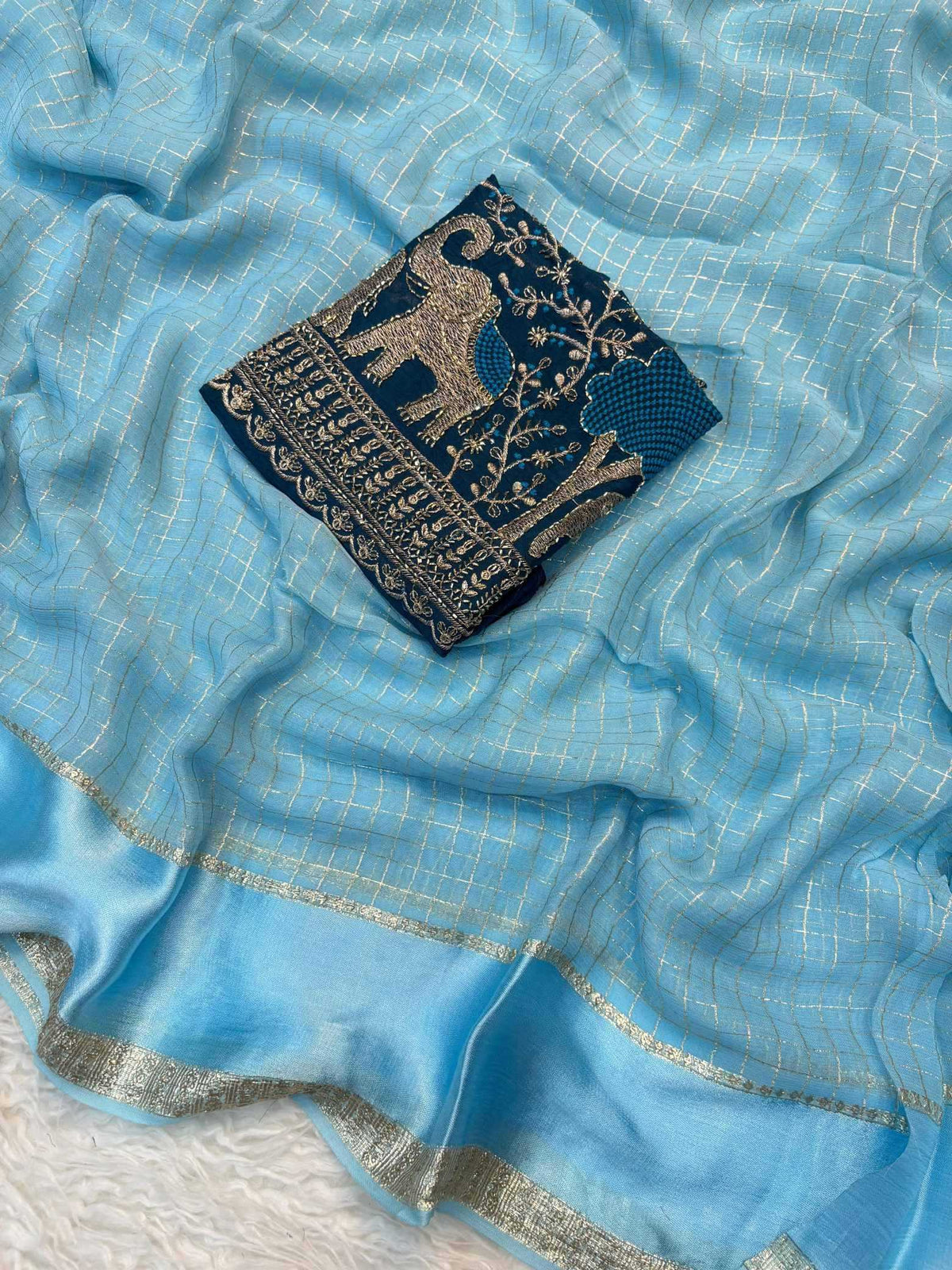 Epic Chex Pure Viscos Designer Saree
