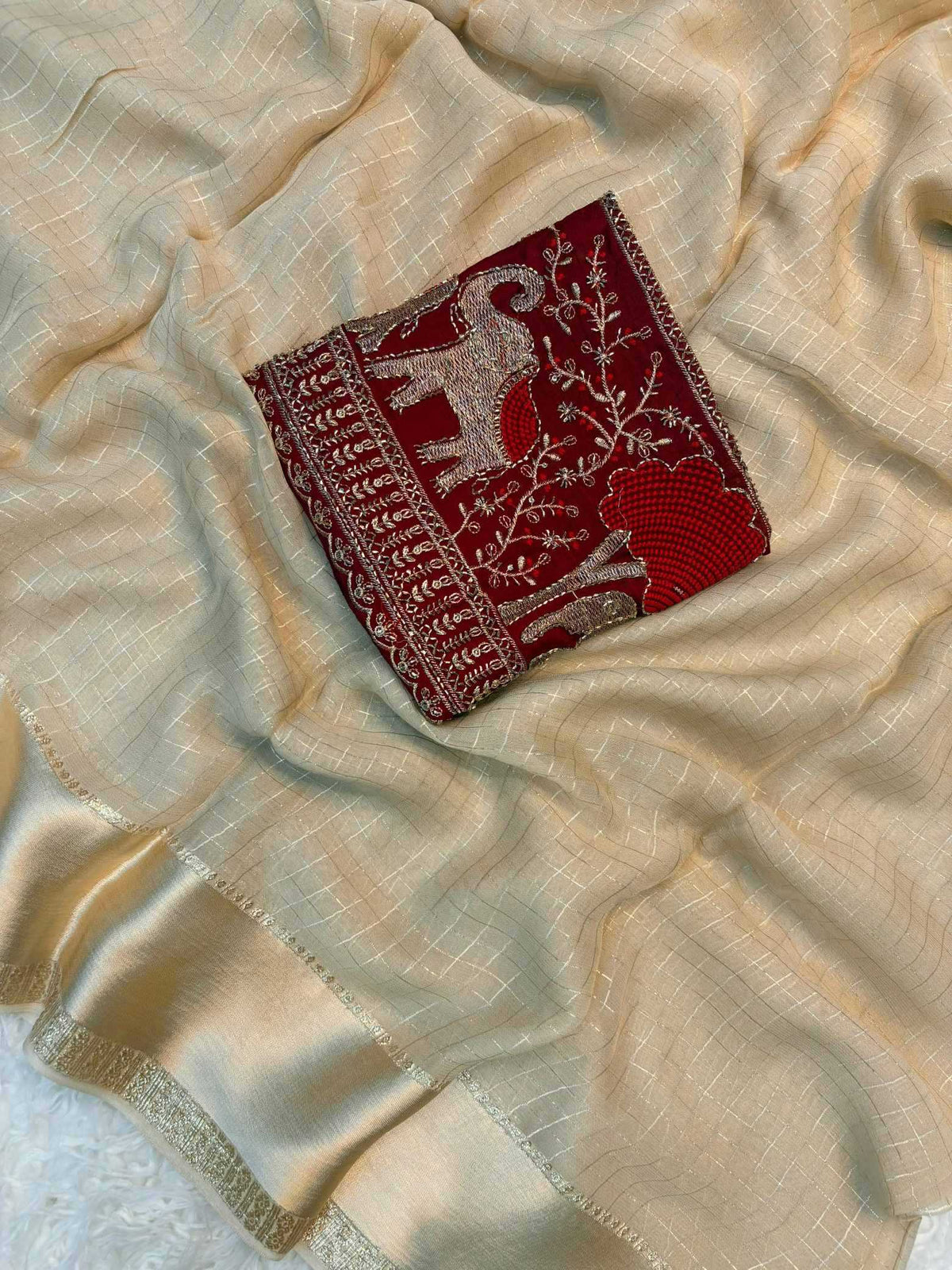 Epic Chex Pure Viscos Designer Saree