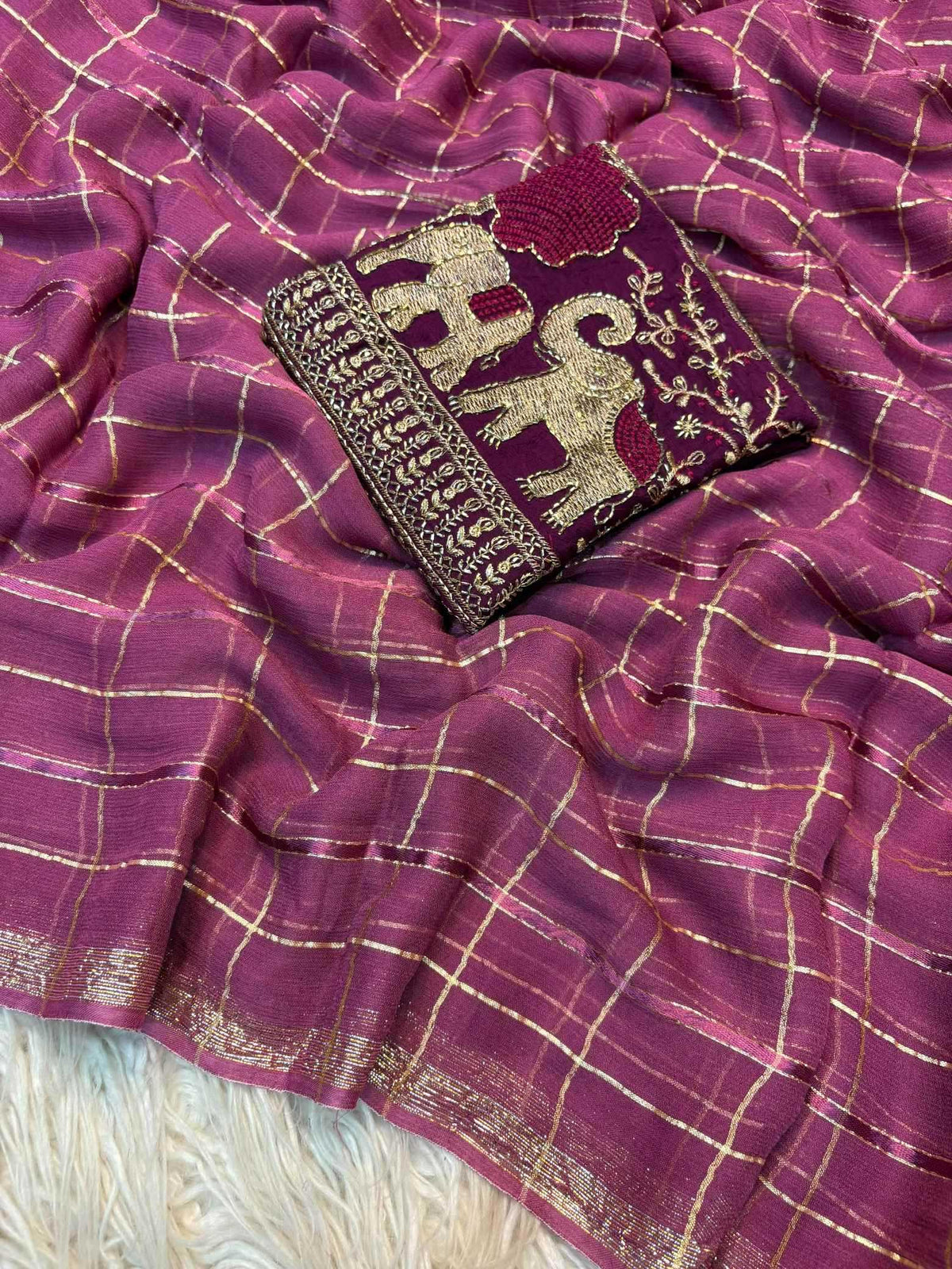 Epic Chex Pure Viscos Designer Saree