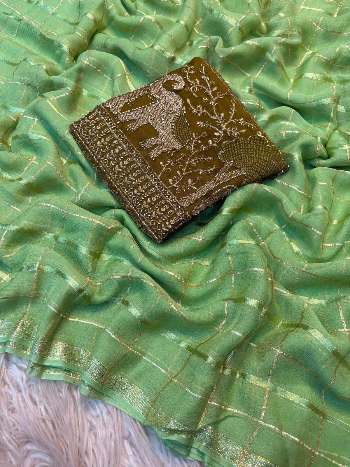 Epic Chex Pure Viscos Designer Saree
