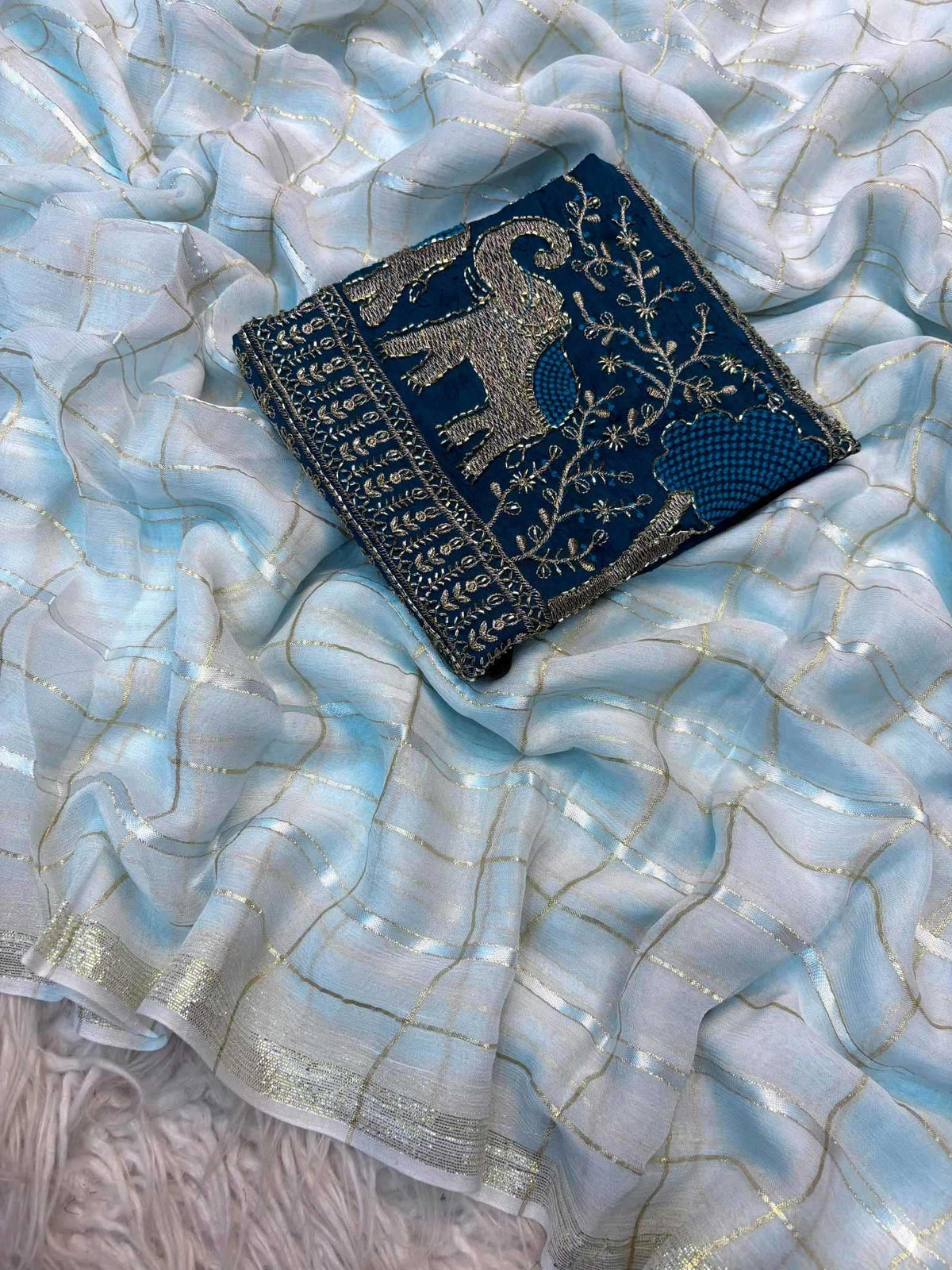 Epic Chex Pure Viscos Designer Saree