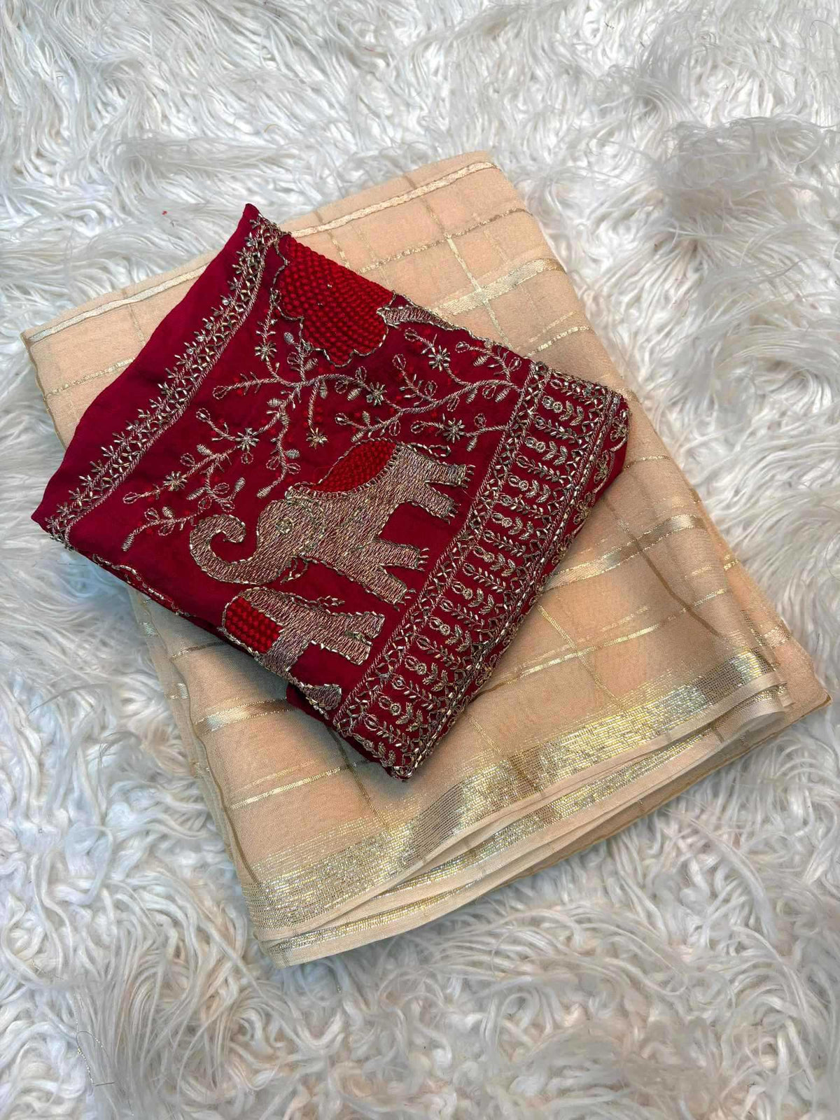 Epic Chex Pure Viscos Designer Saree