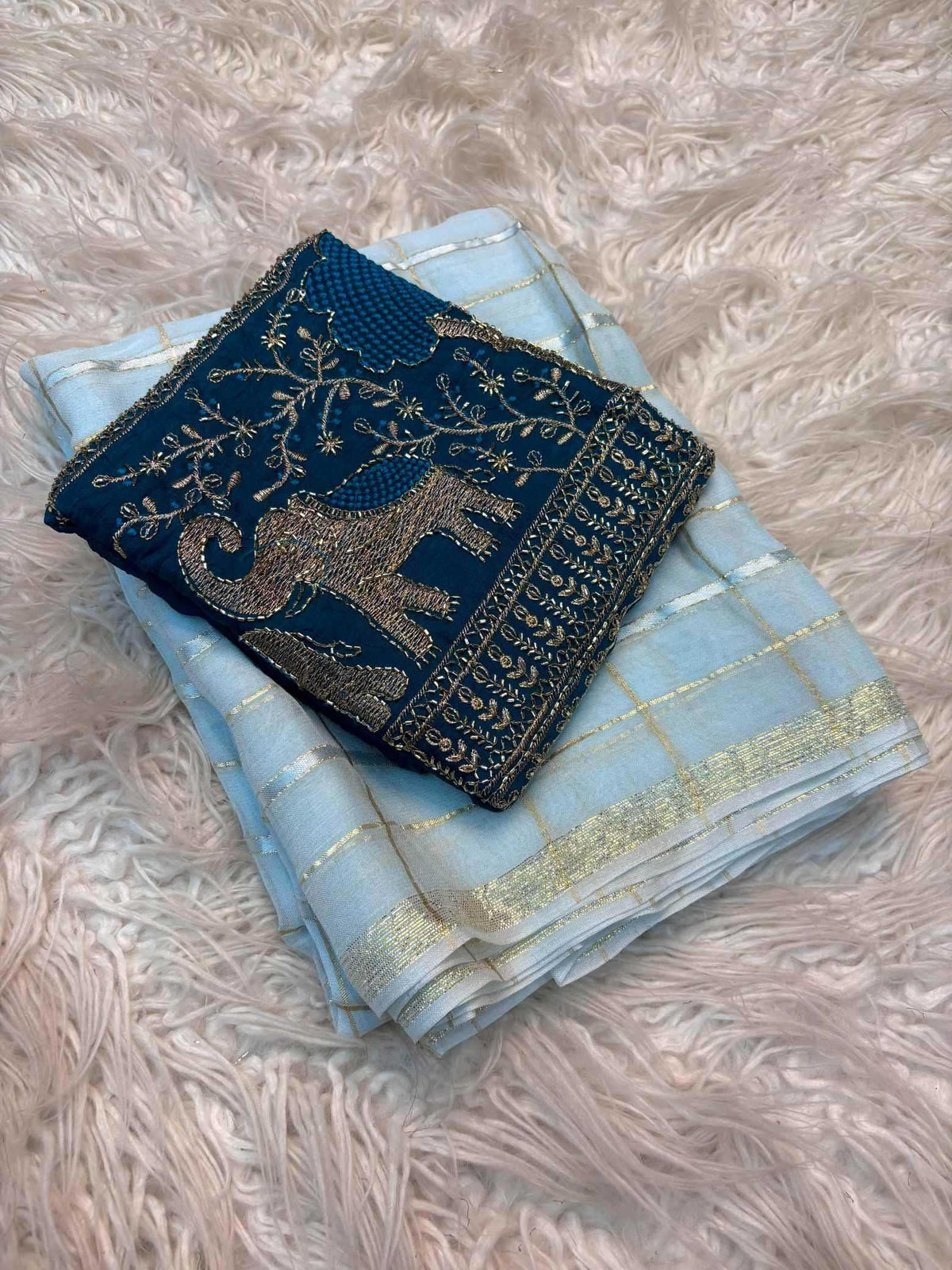 Epic Chex Pure Viscos Designer Saree