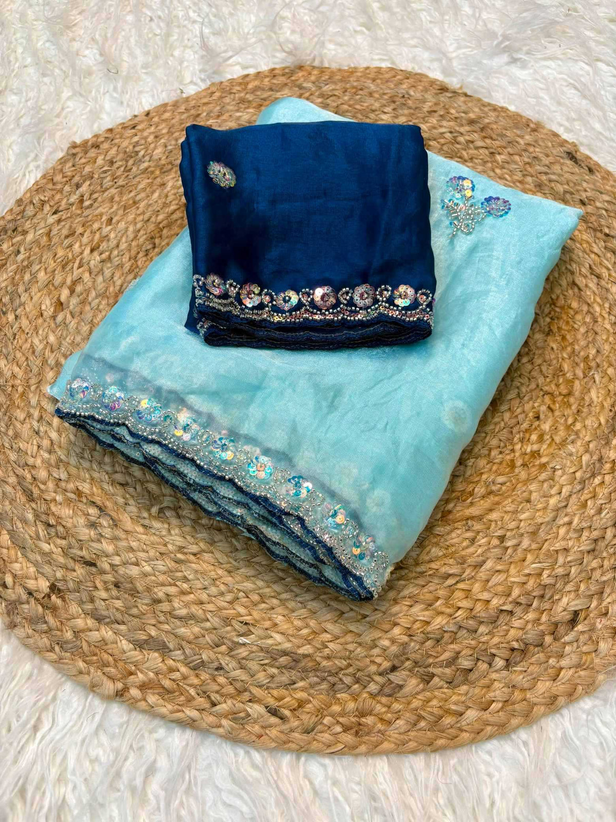 Fendy Beads Space Silk Handloom Saree