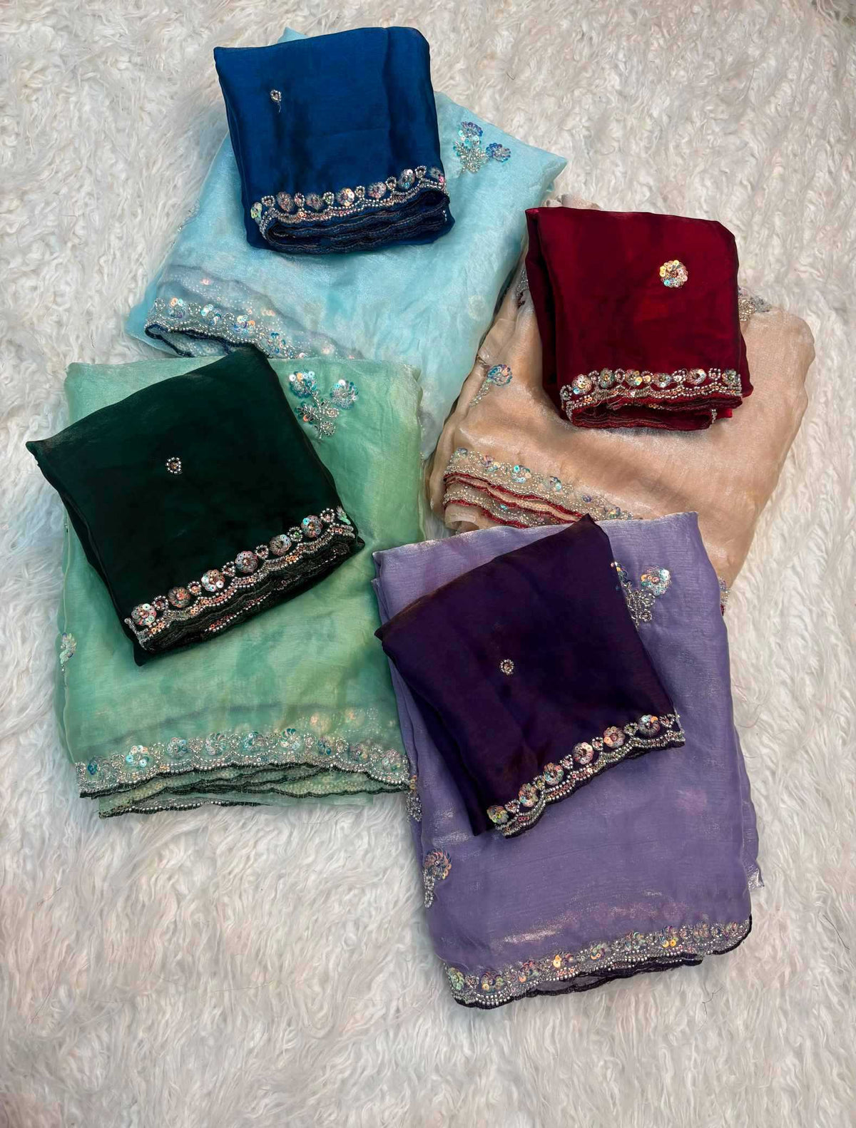 Fendy Beads Space Silk Handloom Saree