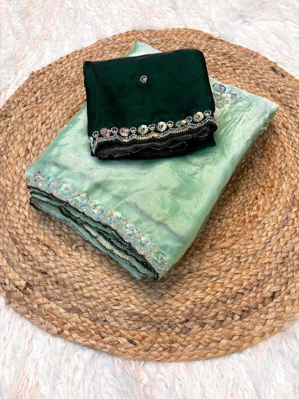 Fendy Beads Space Silk Party Wear Saree