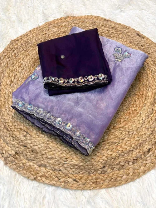 Fendy Beads Space Silk Party Wear Saree