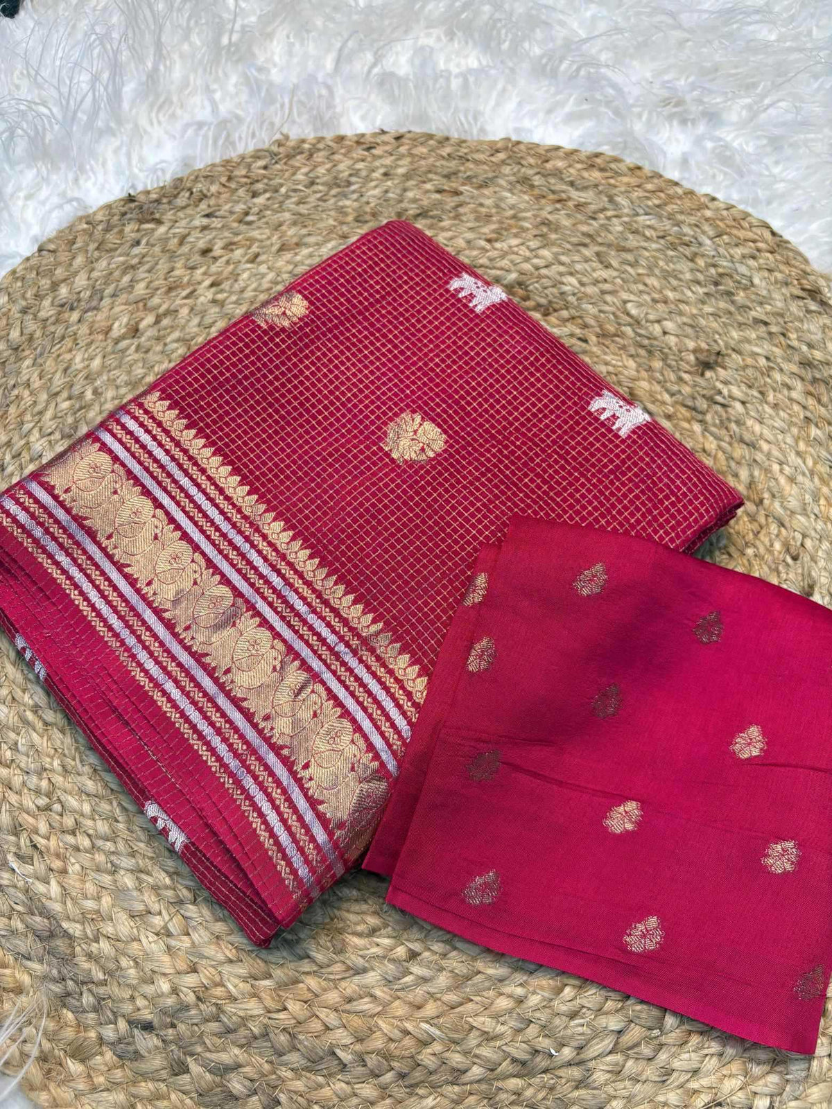 Golden Silver Soft Dola Designer Saree