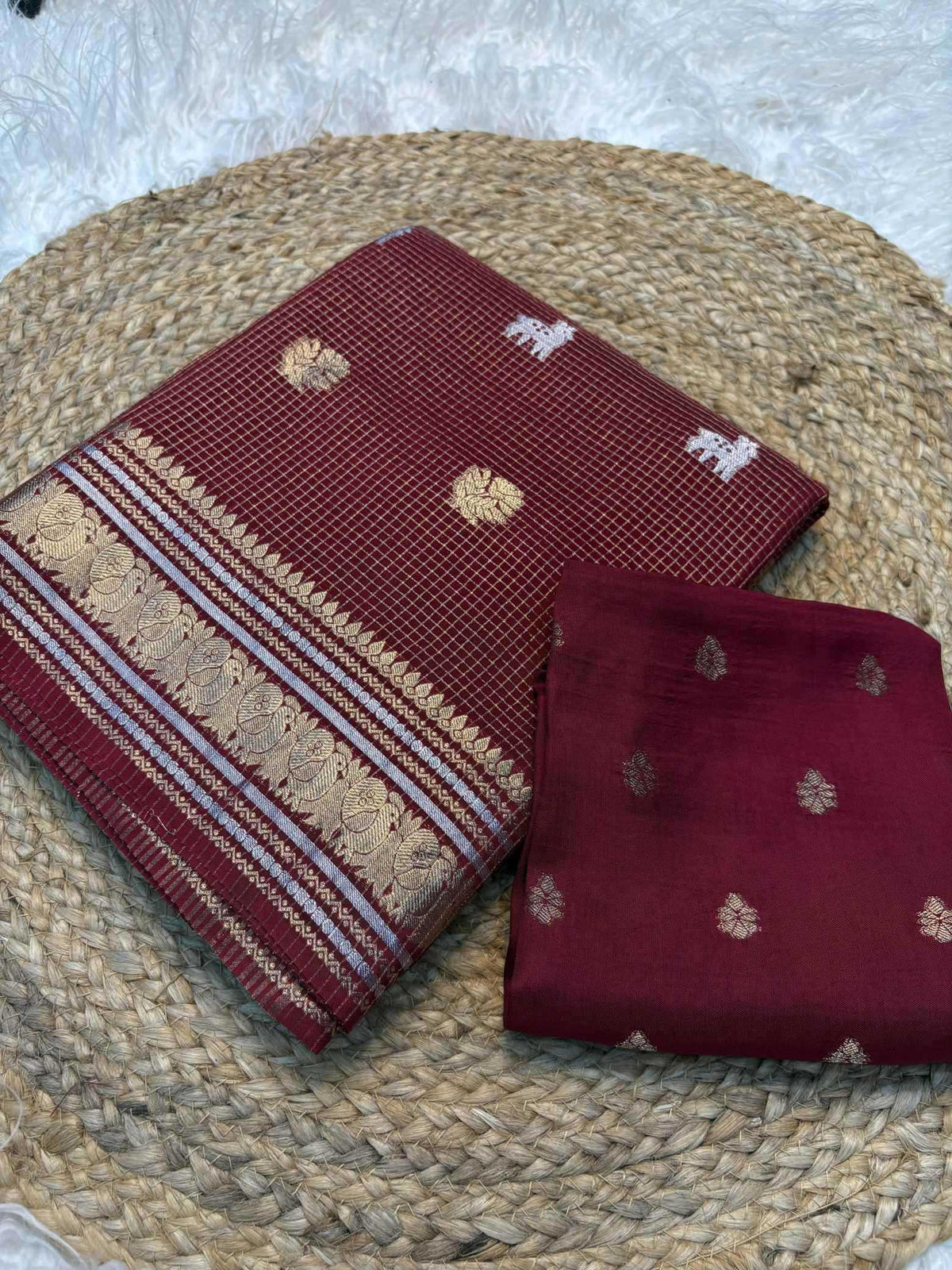 Golden Silver Soft Dola Designer Saree