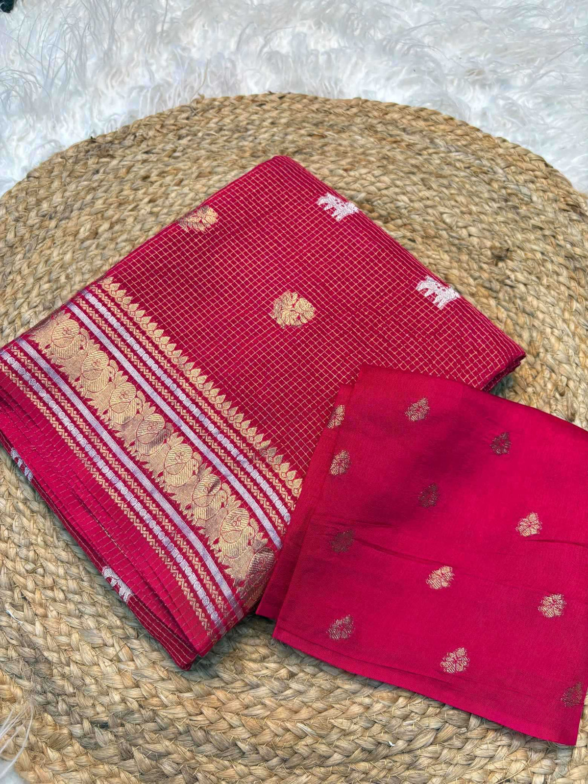 Golden Silver Soft Dola Designer Saree