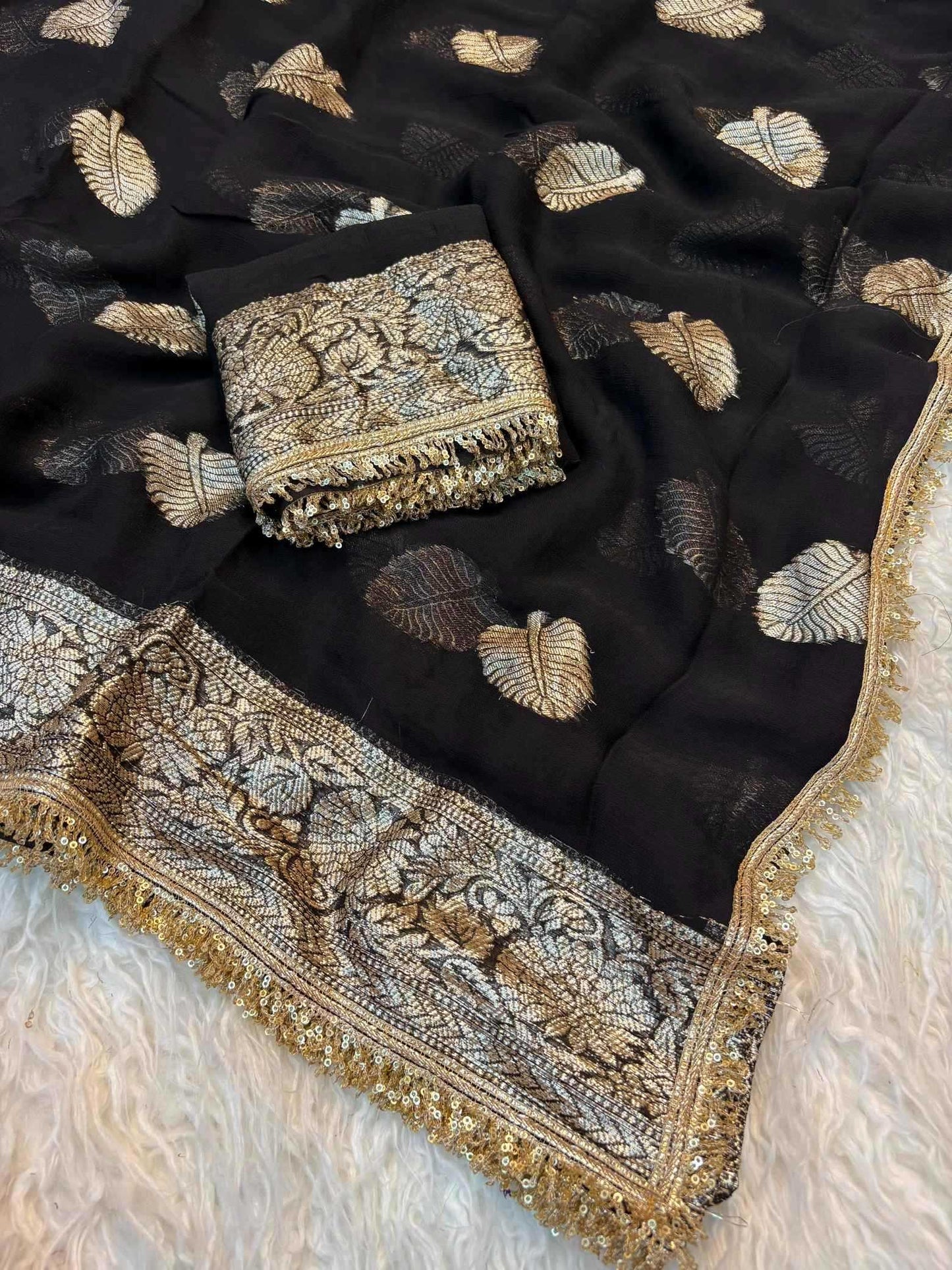 Pure Viscos Georgette Saree