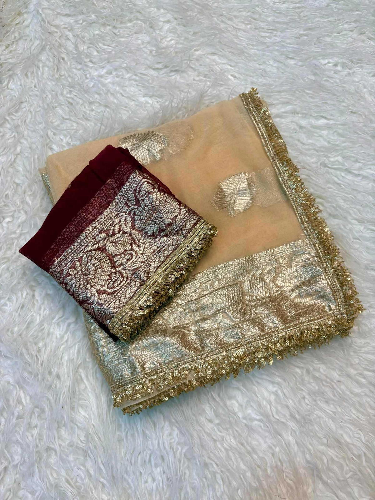 Pure Viscos Georgette Saree