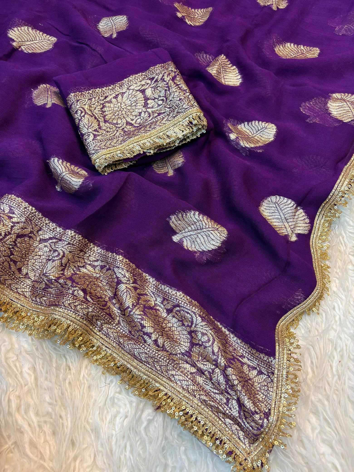 Pure Viscos Georgette Saree