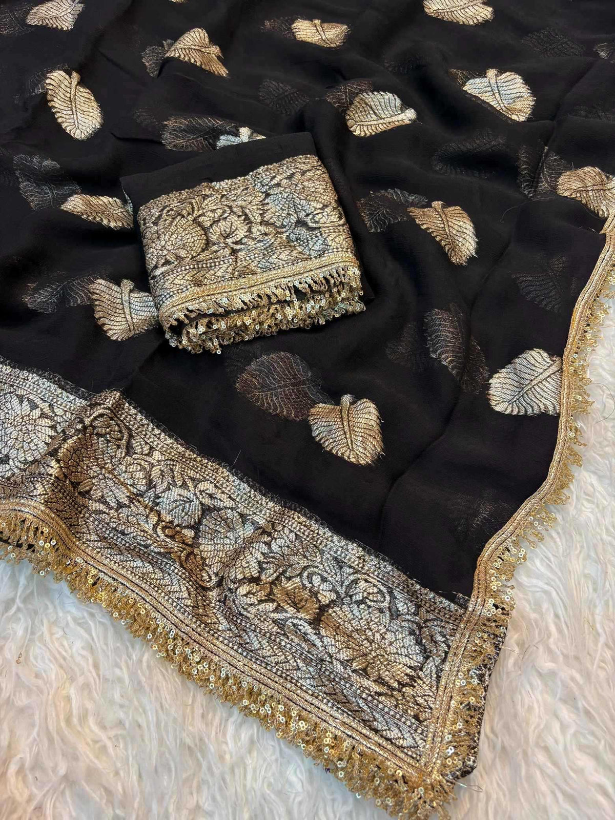 Pure Viscos Georgette Saree