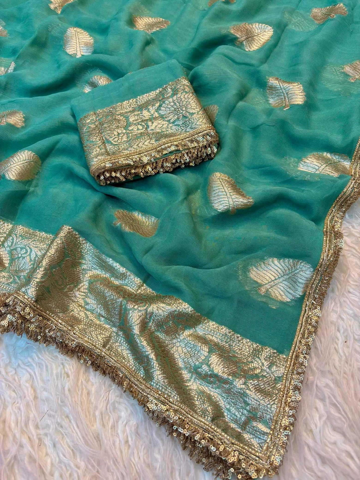 Pure Viscos Georgette Saree