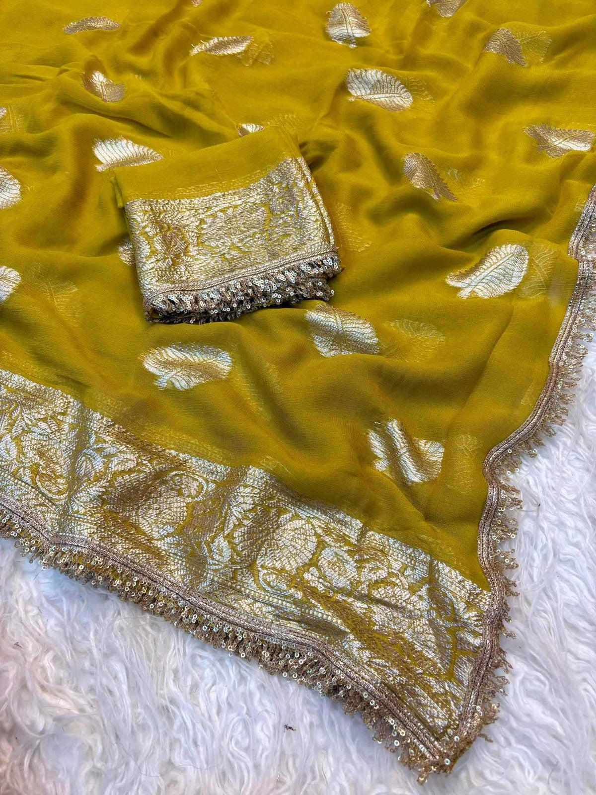 Pure Viscos Georgette Saree