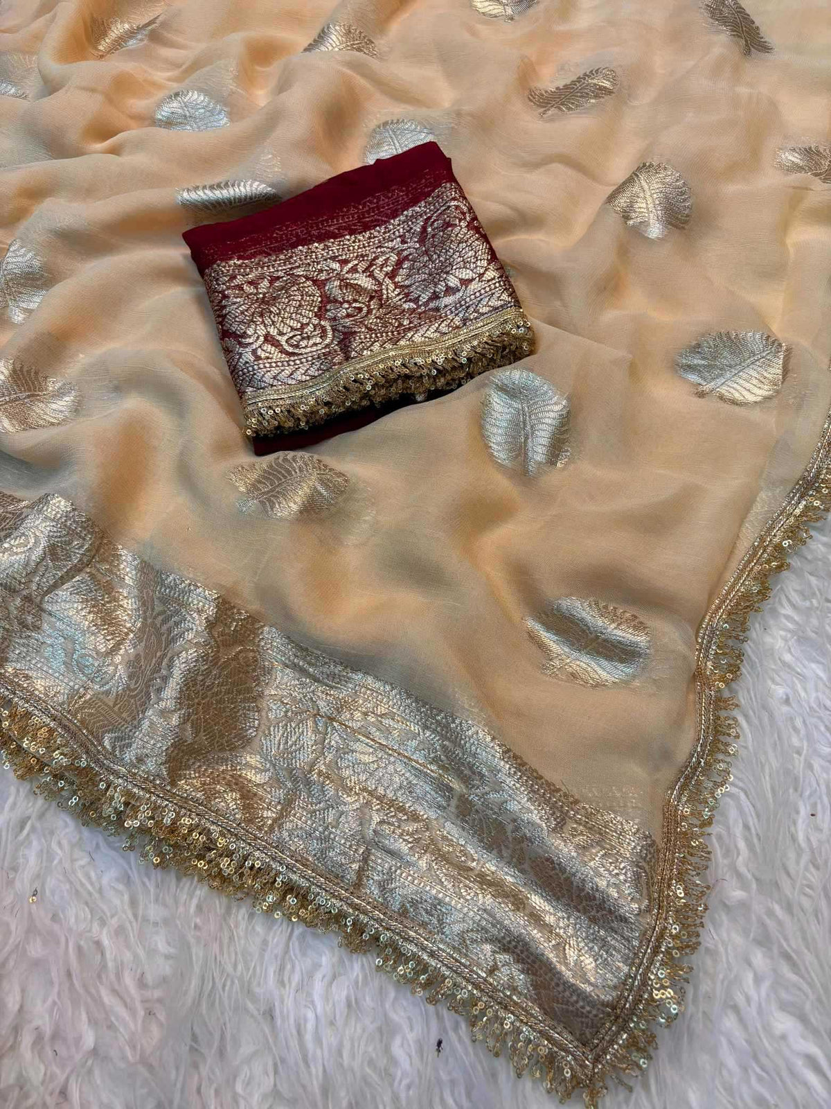 Pure Viscos Georgette Saree